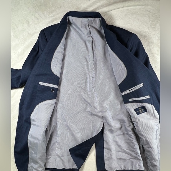 Brooks Brothers 46R Explorer Regent Fit Navy Plaid 2 Button Vented Wool Suit - Picture 8 of 16